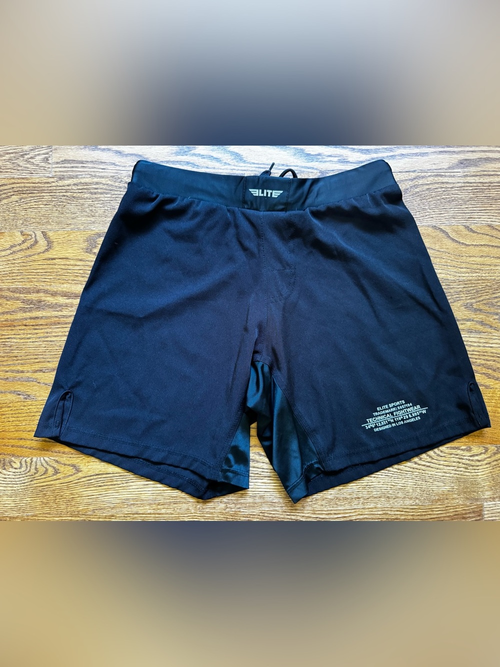 Elite Sports MMA BJJ Fight Shorts Mens M Black 2 in 1